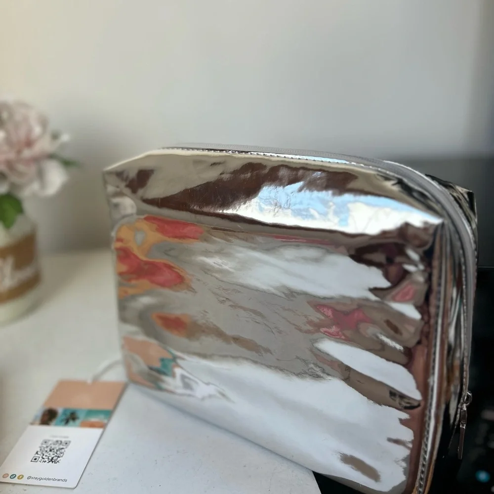 designed by cali PU Leather Holographic Makeup Cosmetic Bag Toiletries Organizer